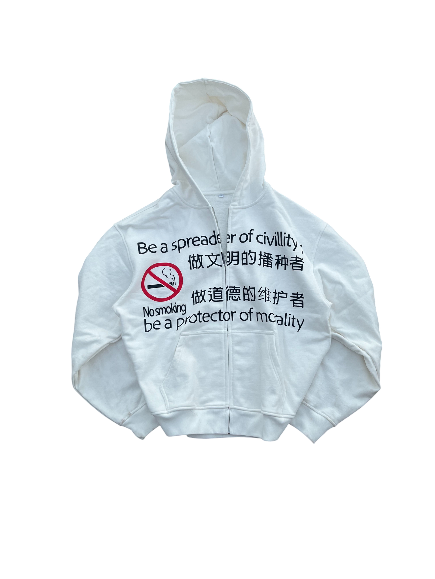 No smoking zip-up