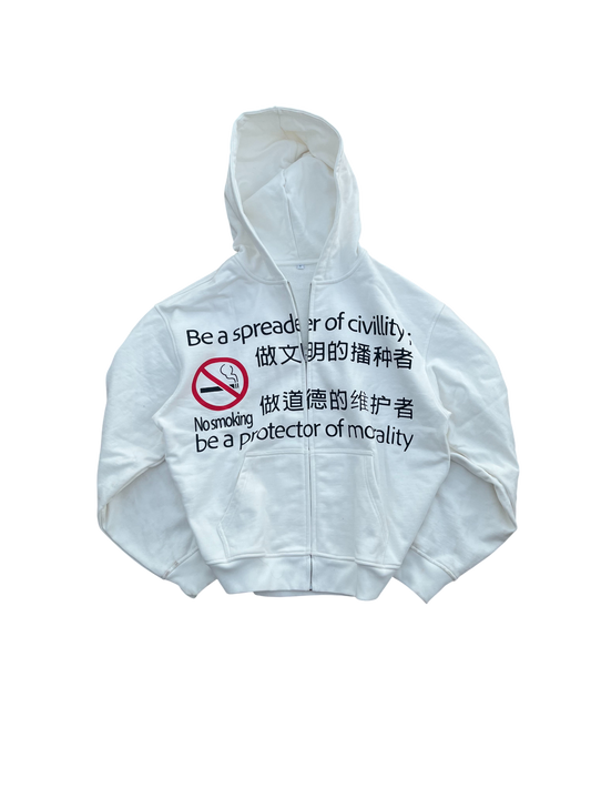 No smoking zip-up